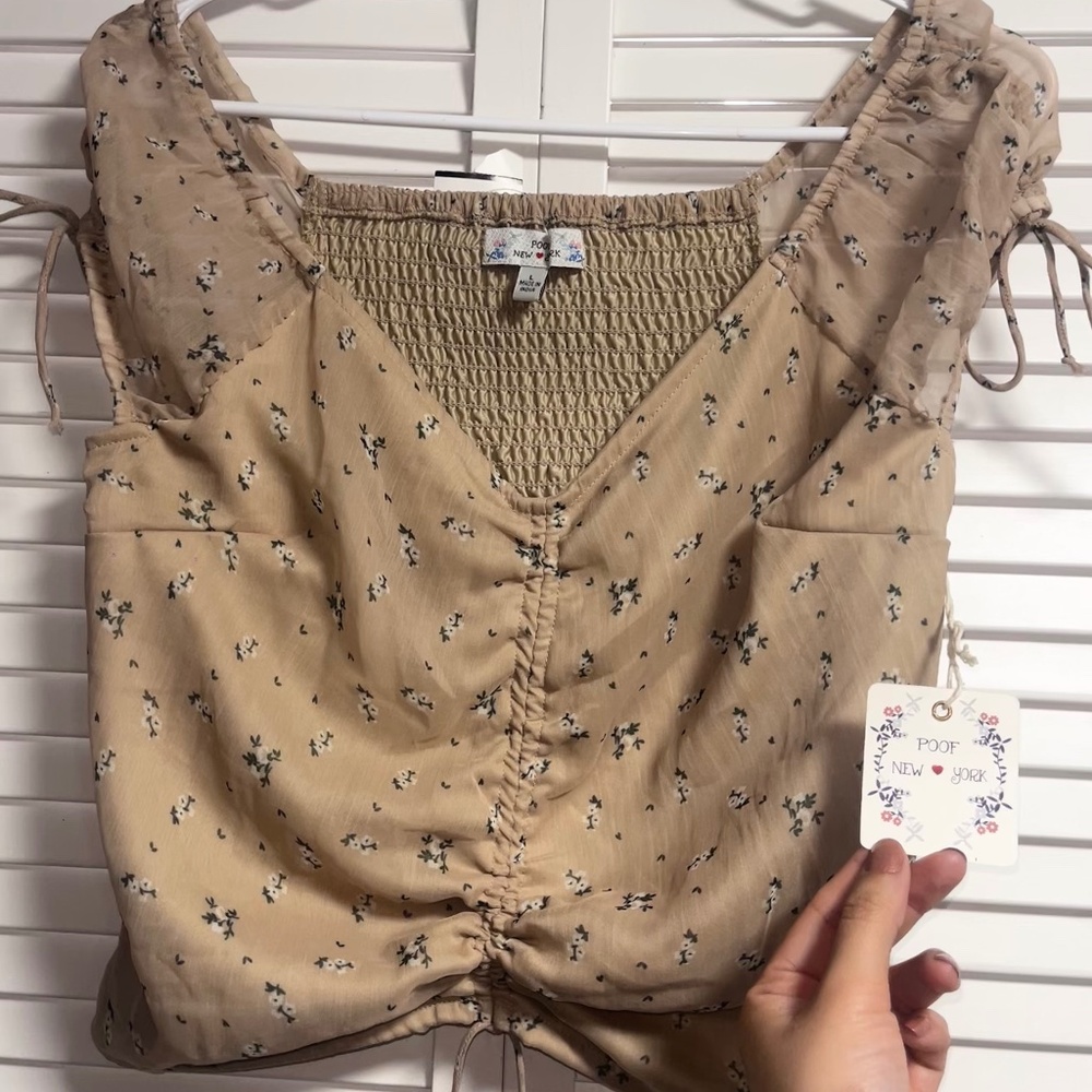 Cropped Flower Crop Top NWT
